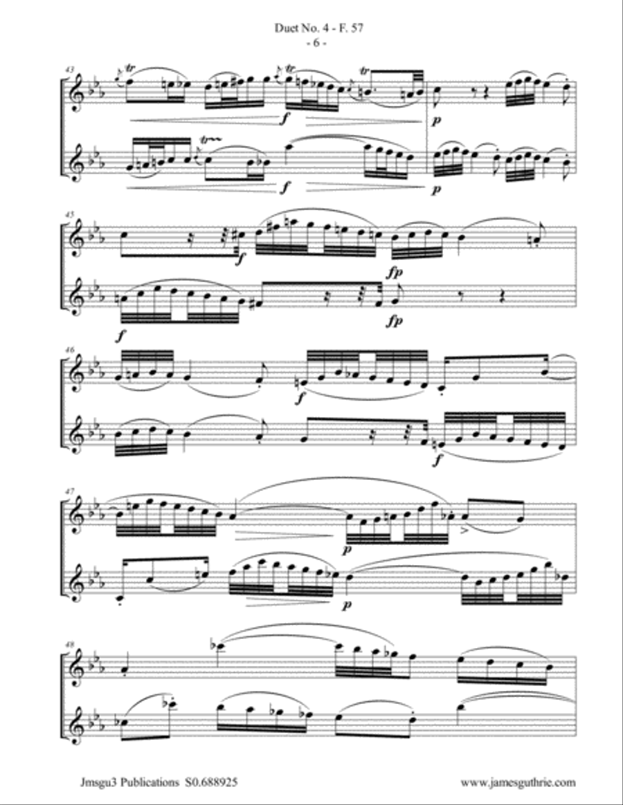 WF Bach: Duet No. 4 for Tenor Sax Duo Woodwind Duet scores gallery preview page 6