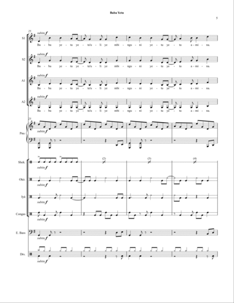 Baba Yetu Small Ensemble scores gallery preview page 5