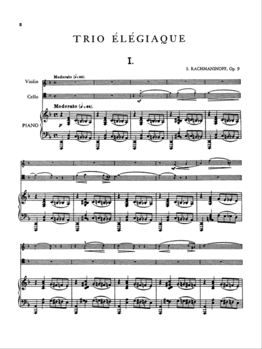 Trio Elegiaque, Opus 9 Trio Elegiaque, Opus 9 Small Ensemble scores gallery preview page 3