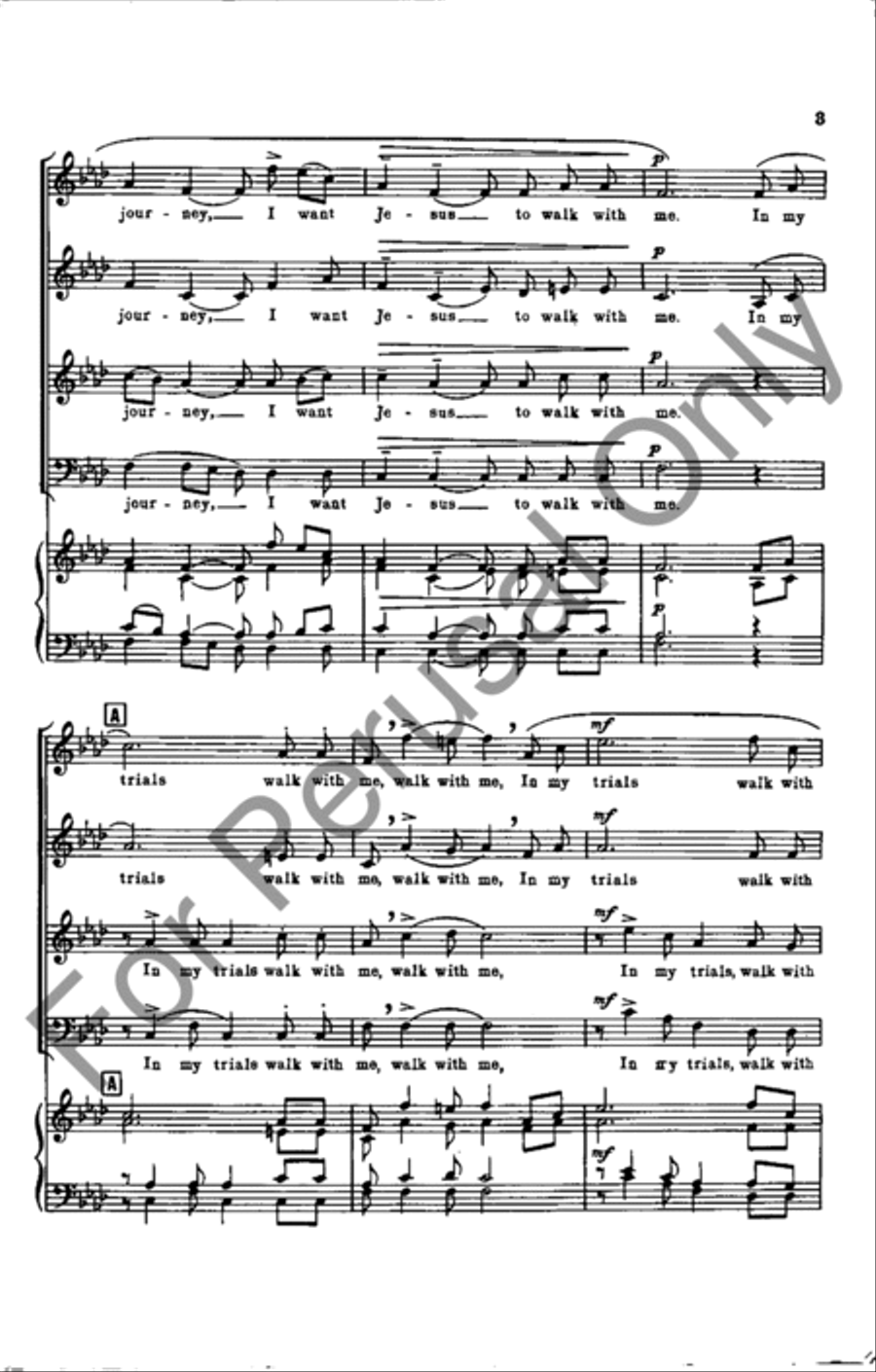 I Want Jesus To Walk With Me 4-Part scores gallery preview page 3
