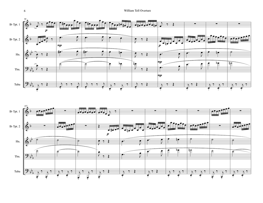 William Tell Overture - Brass Quintet Brass Quintet scores gallery preview page 6