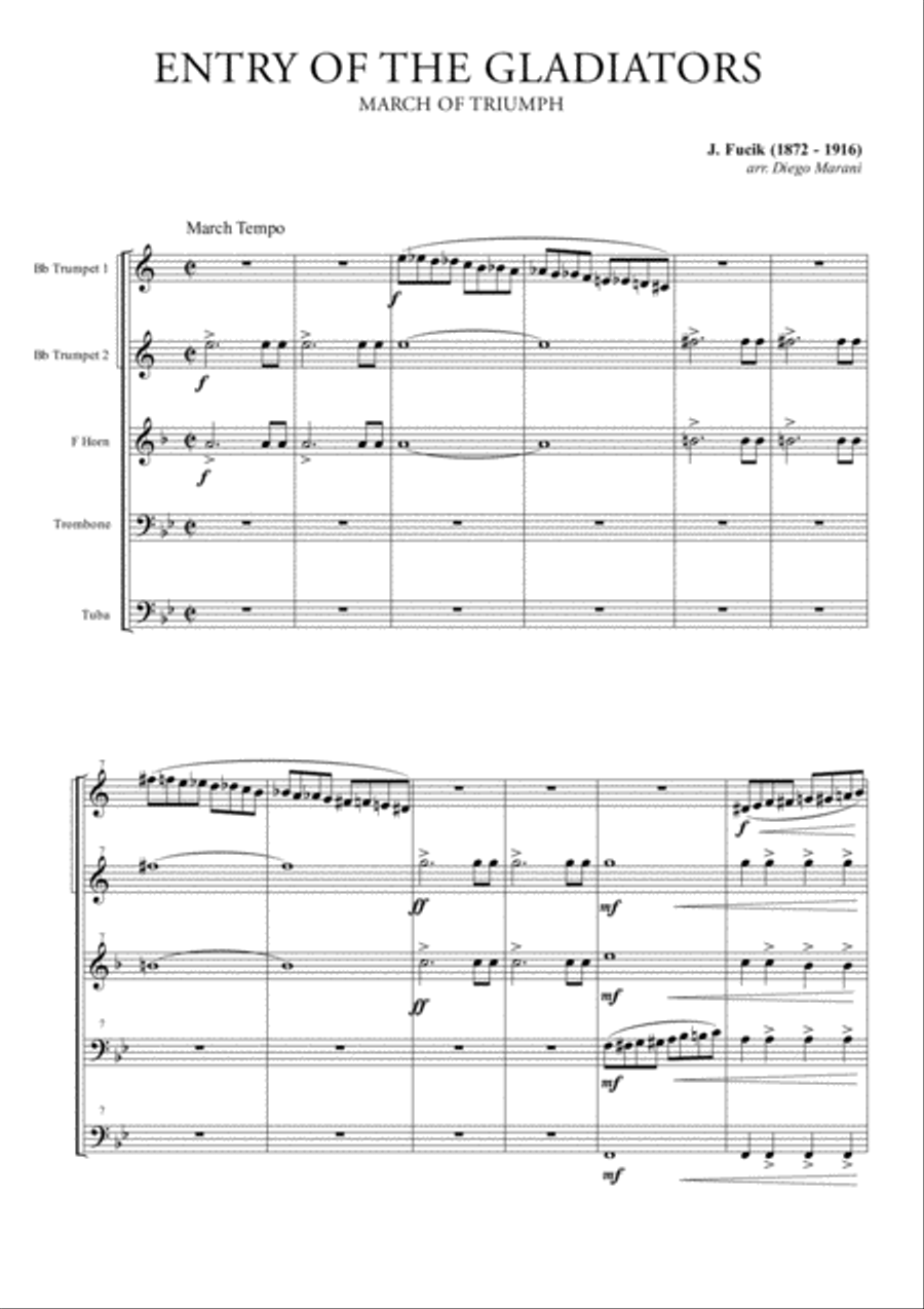 Entry Of The Gladiators for Brass Quintet Brass Quintet scores gallery preview page 1