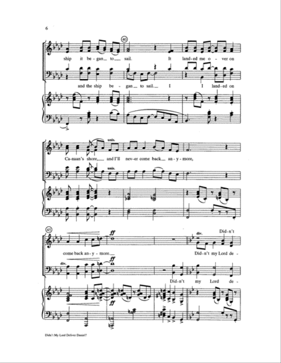 Didn't My Lord Deliver Daniel? Choir scores gallery preview page 6