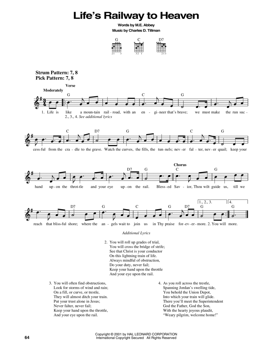 Life's Railway To Heaven Easy Guitar scores gallery preview page 1