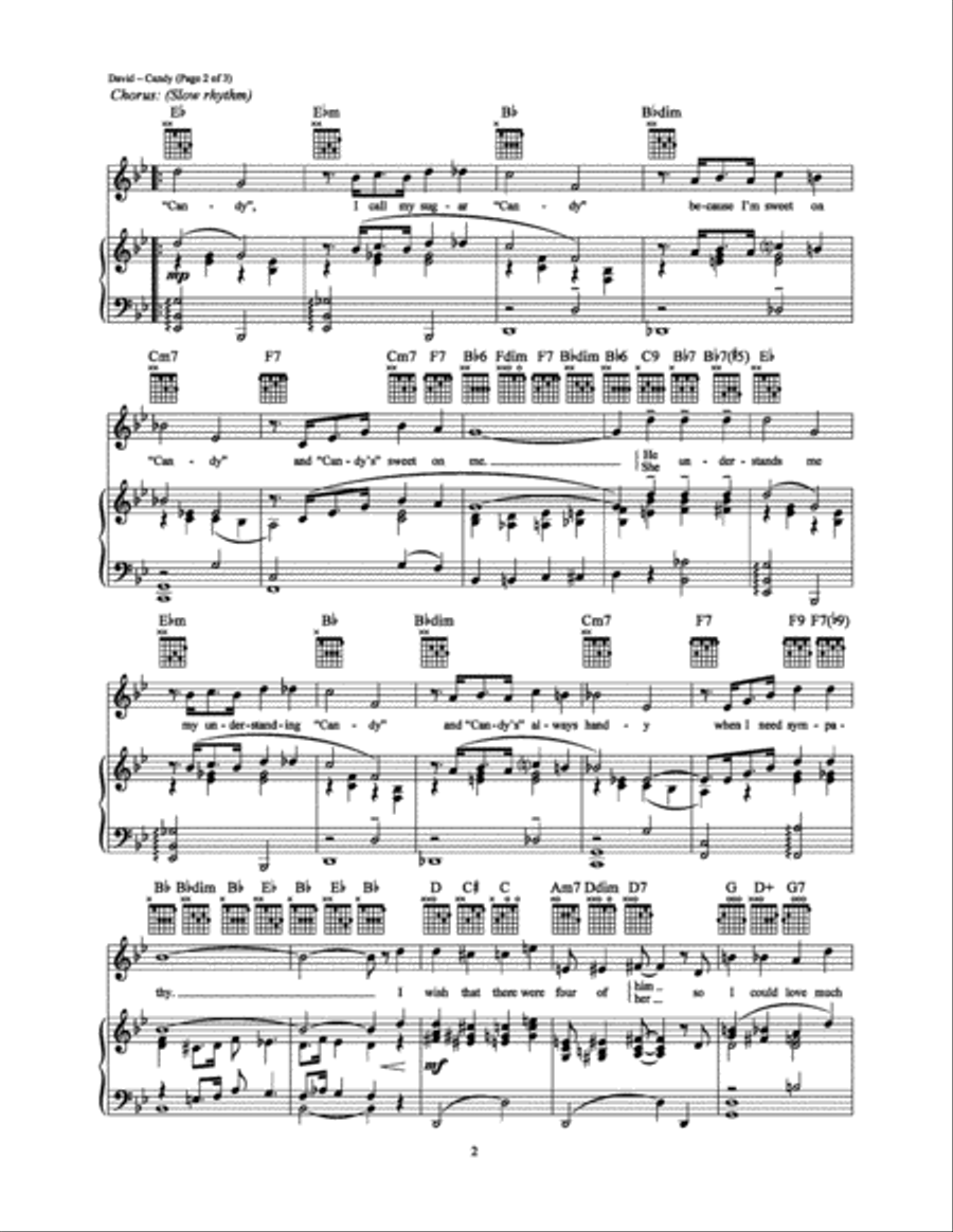 Candy Piano, Vocal, Guitar scores gallery preview page 2