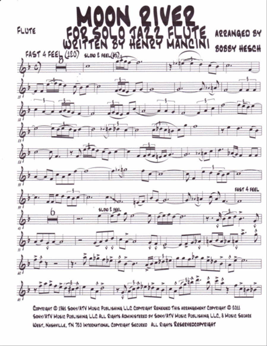 Moon River Moon River Flute Solo scores gallery preview page 2