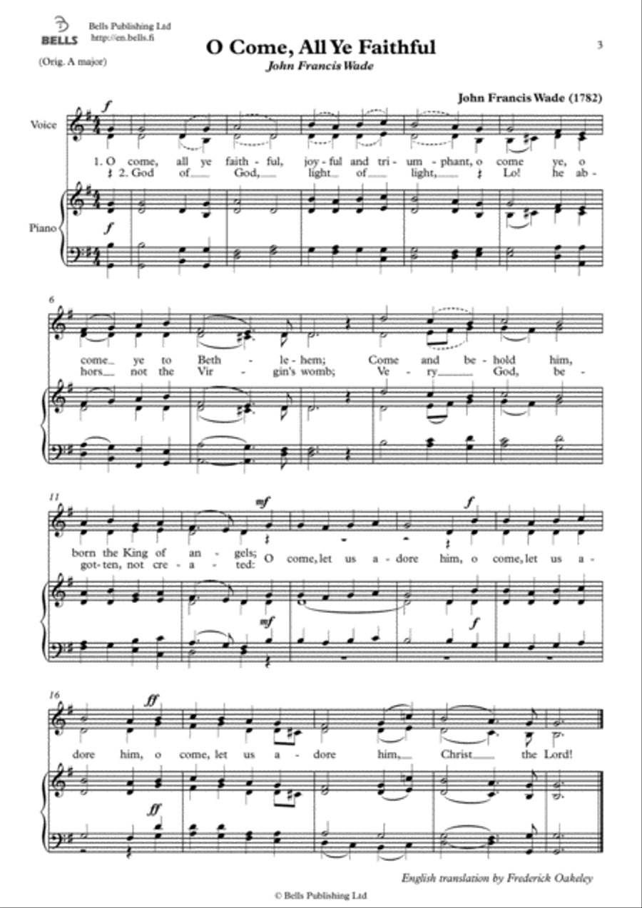O Come, All Ye Faithful (Duet) (G Major) Piano Accompaniment scores gallery preview page 1