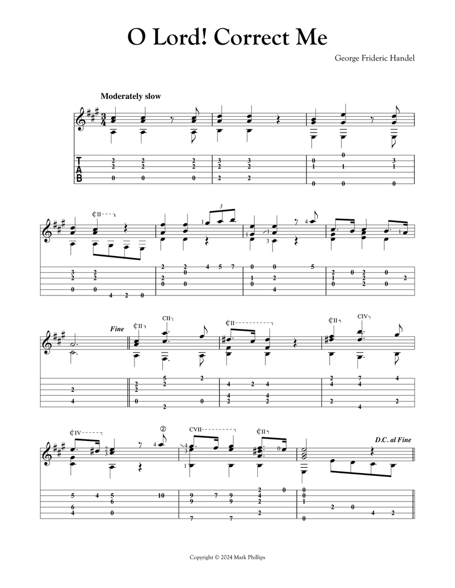 O Lord! Correct Me O Lord! Correct Me Classical Guitar scores gallery preview page 1