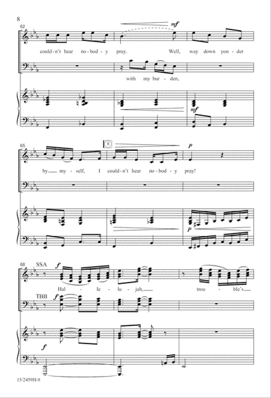 I Couldn't Hear Nobody Pray SSATBB scores gallery preview page 9