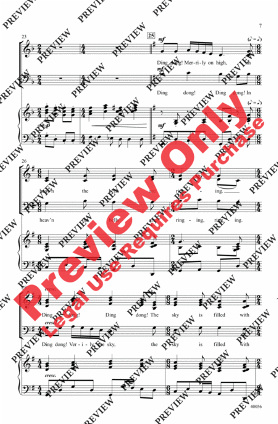 Ding Dong! Merrily on High 3-Part scores gallery preview page 6