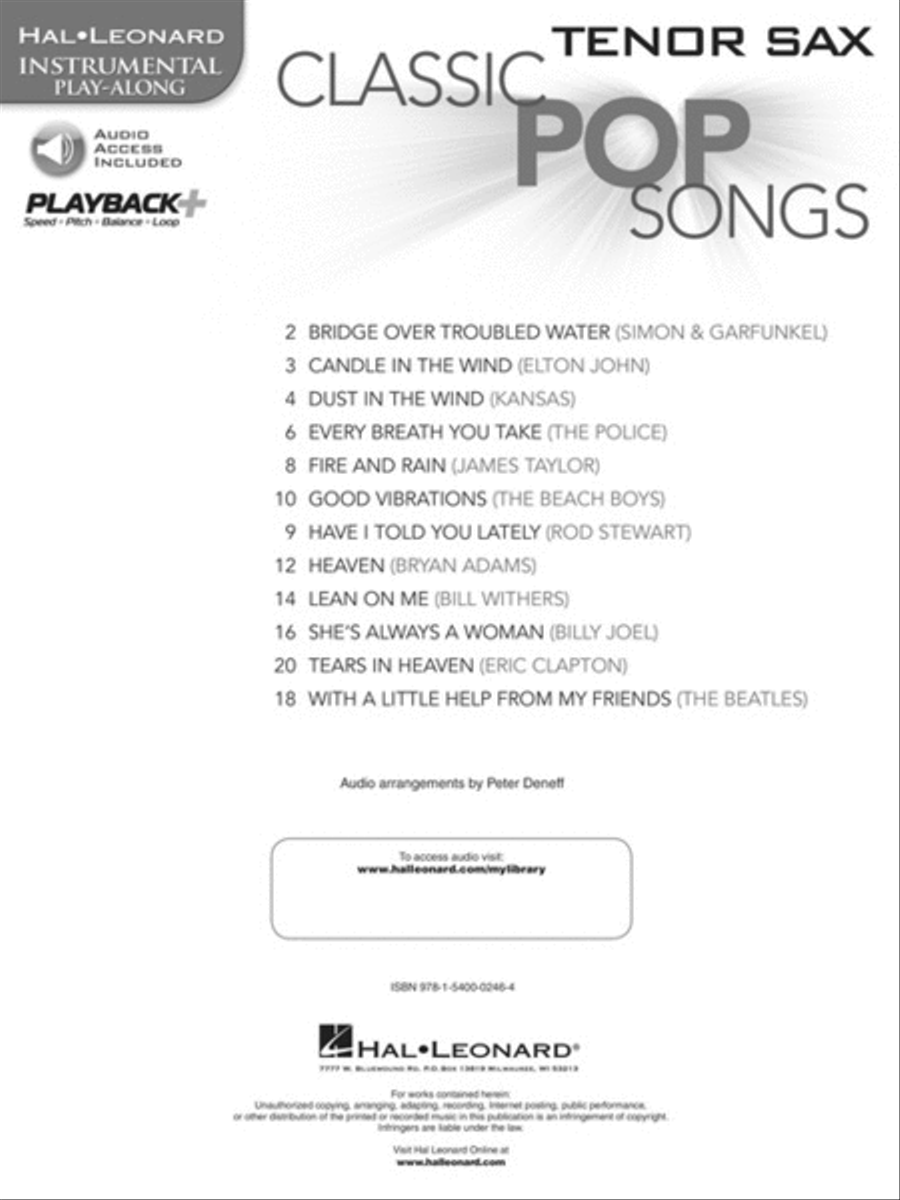 Classic Pop Songs Classic Pop Songs Tenor Saxophone scores gallery preview page 2