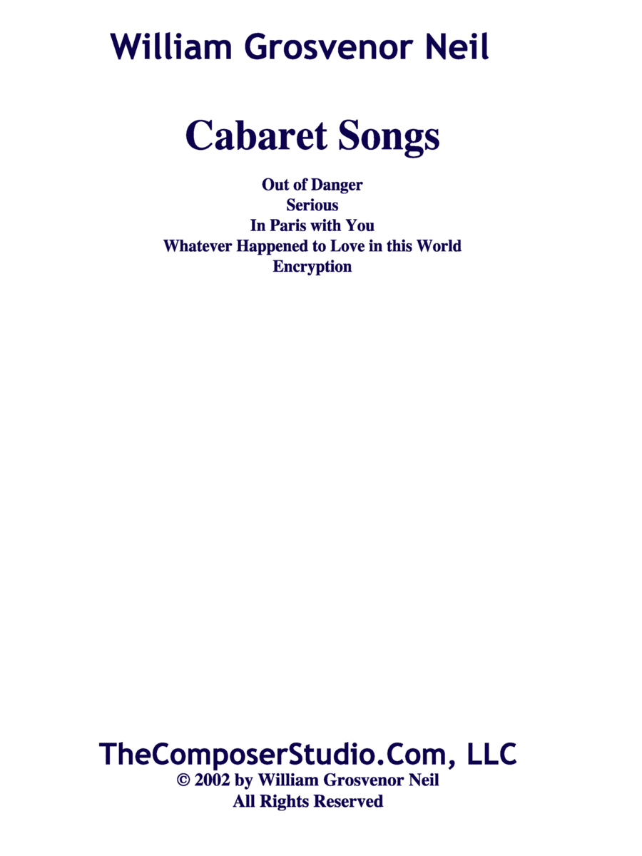 Cabaret Songs Voice scores gallery preview page 1