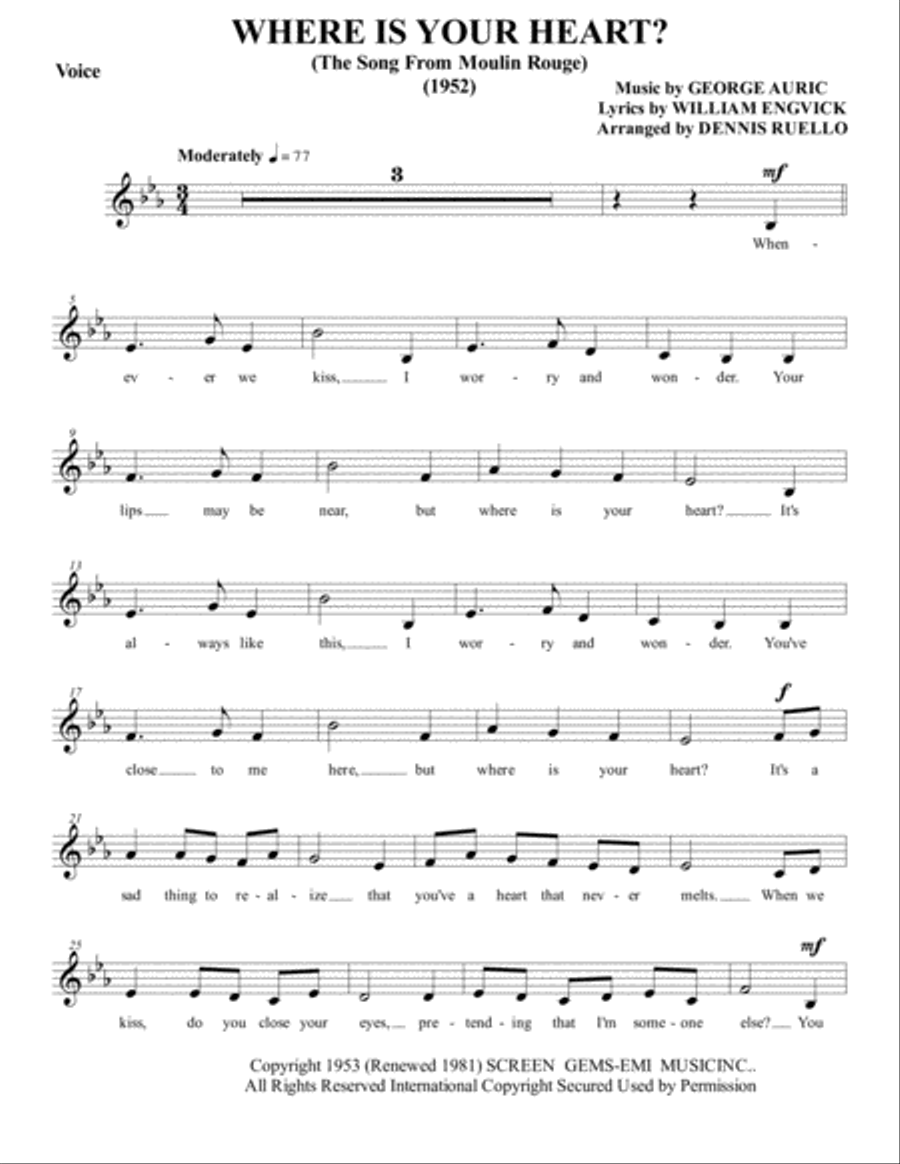 Where Is Your Heart (the Song From Moulin Rouge) Large Ensemble scores gallery preview page 6