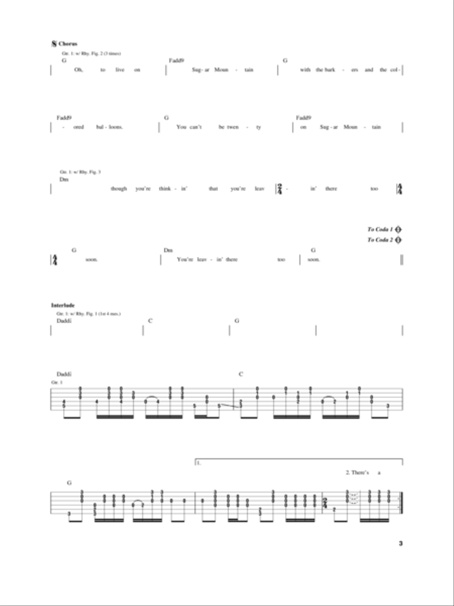 Sugar Mountain Guitar scores gallery preview page 3