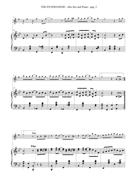 THE ENTERTAINER (a ragtime two-step) - easy version for Alto Sax and Piano image number null