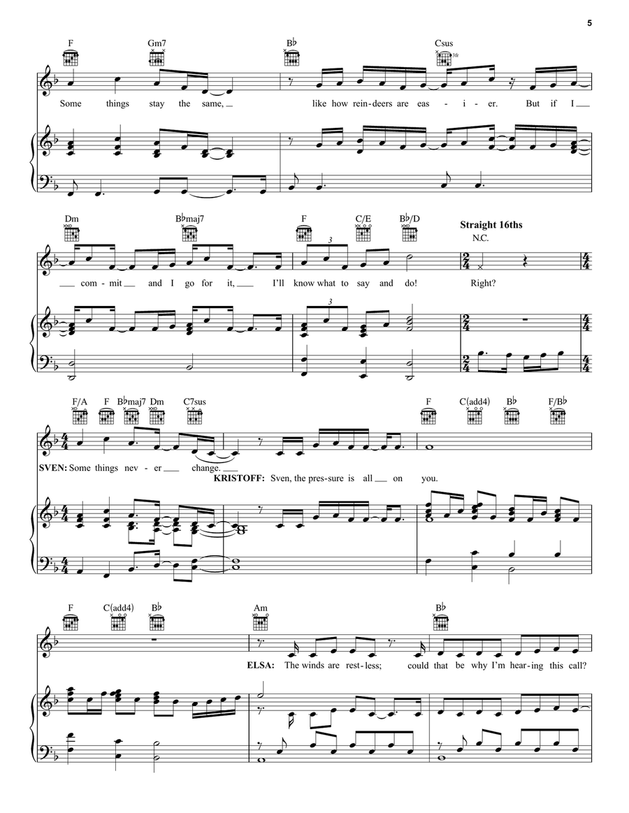 Some Things Never Change (from Disney's Frozen 2) Piano, Vocal, Guitar scores gallery preview page 5