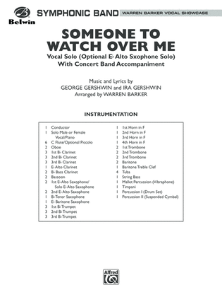 Book cover for Someone to Watch Over Me: Score