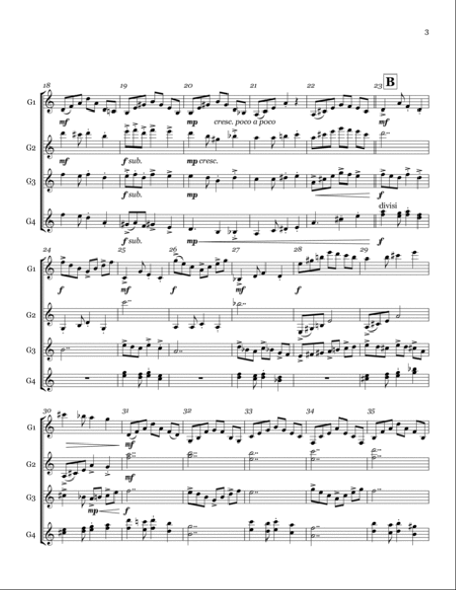 Bumbles (for Guitar Quartet) Guitar Ensemble scores gallery preview page 3