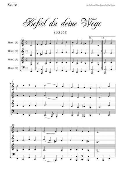 Befiel du deine Wege (EG 361) for French Horn Quartet image number null