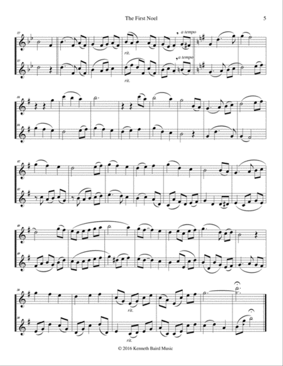 Five More Christmas Duets for Saxophones or Oboes Woodwind Duet scores gallery preview page 5