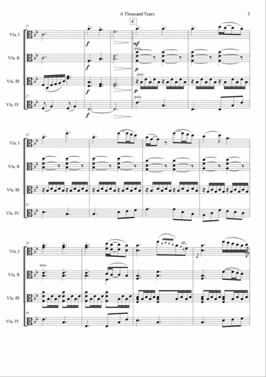 A Thousand Years String Quartet scores gallery preview page 3