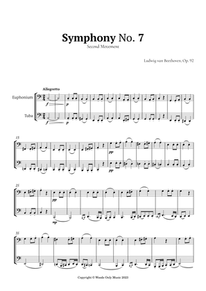 Book cover for Symphony No. 7 by Beethoven for Euphonium and Tuba Duet