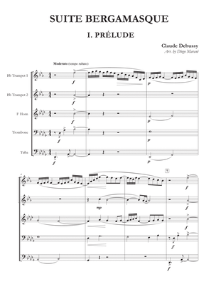 Book cover for Prelude from "Suite Bergamasque" for Brass Quintet