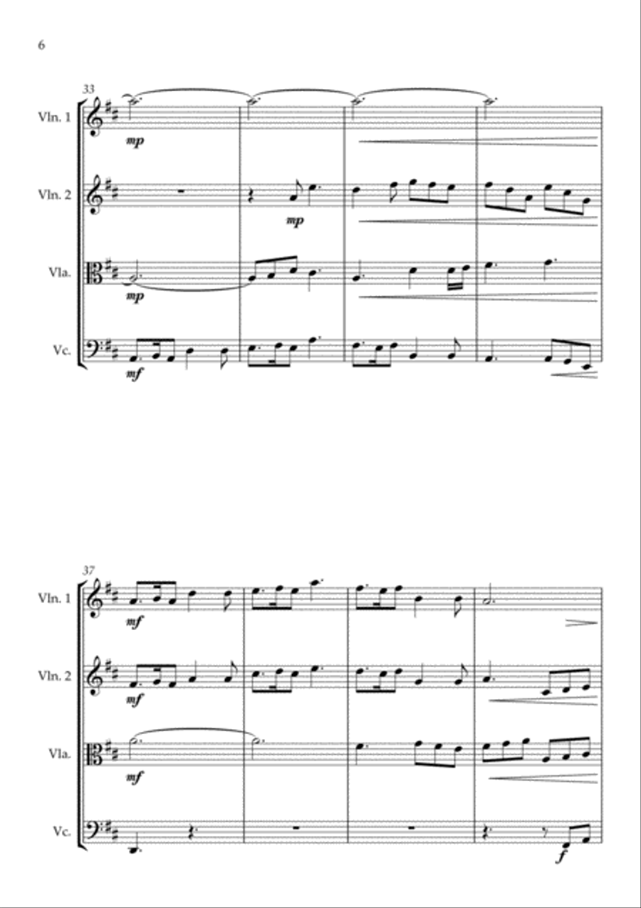 The Skye Boat Song (Theme from Outlander) - for String Quartet String Quartet scores gallery preview page 6
