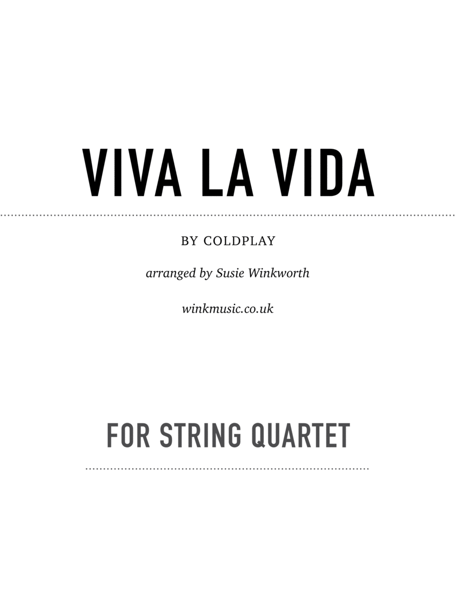 Viva La Vida String Quartet scores gallery preview page 1