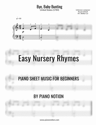 Bye, Baby Bunting (Easy Piano Solo)