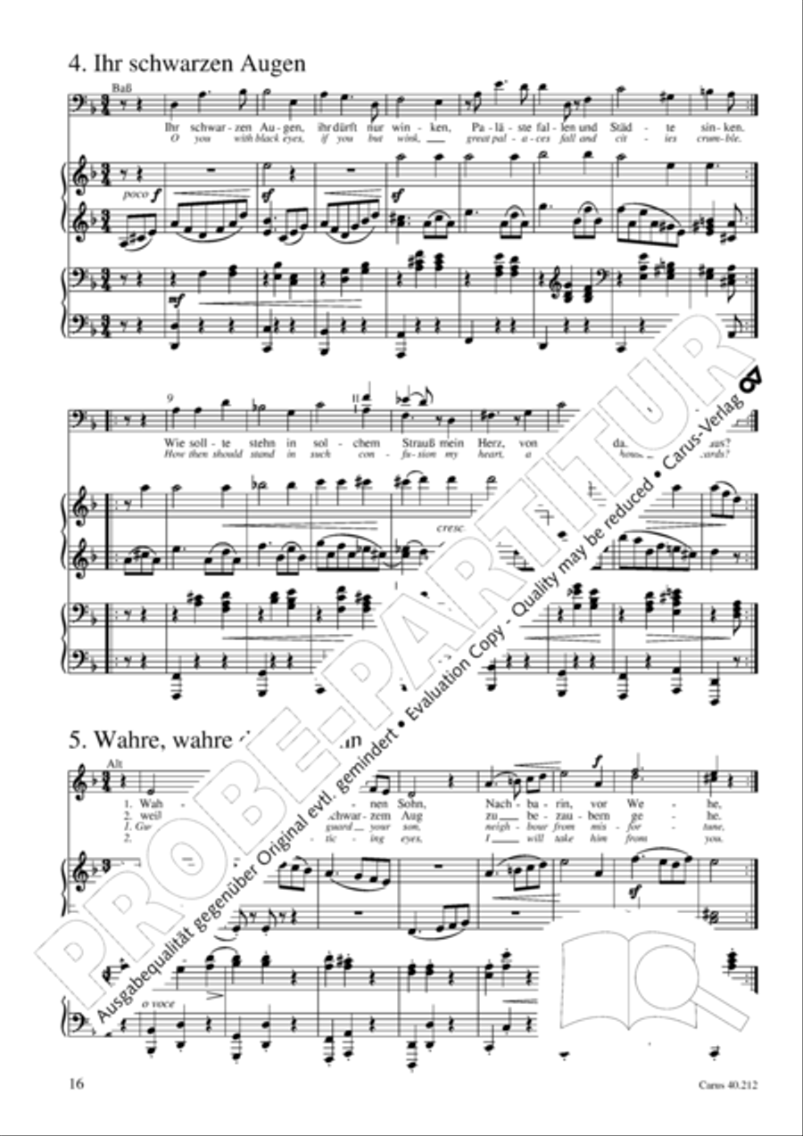 Neue Liebeslieder-Walzer, Op. 65 Choir scores gallery preview page 17