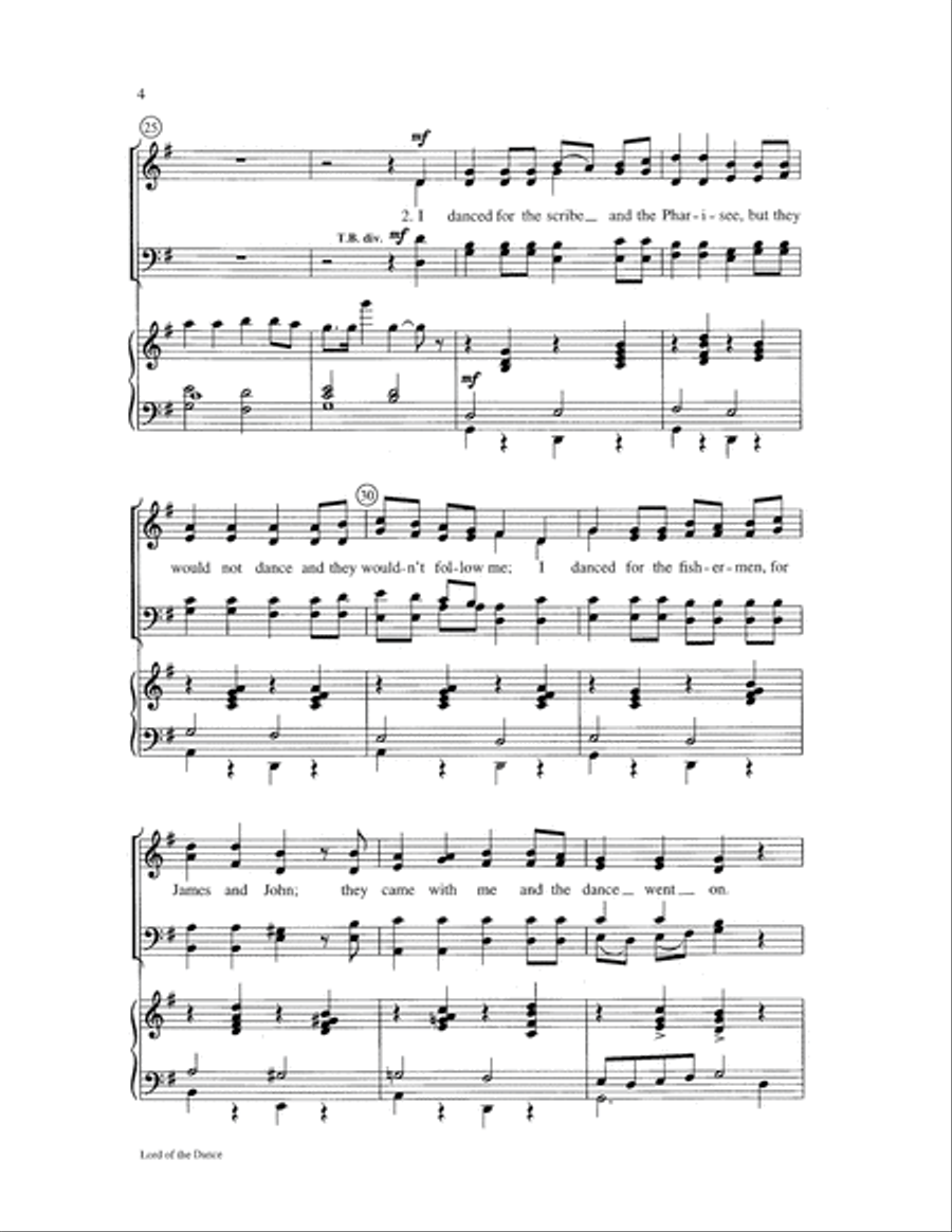 Lord of the Dance 4-Part scores gallery preview page 4