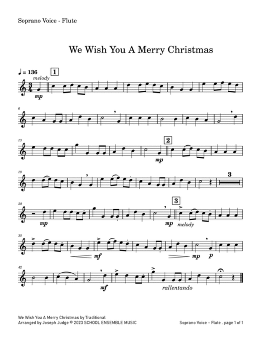 We Wish You A Merry Christmas for Woodwind Quartet in Schools image number null