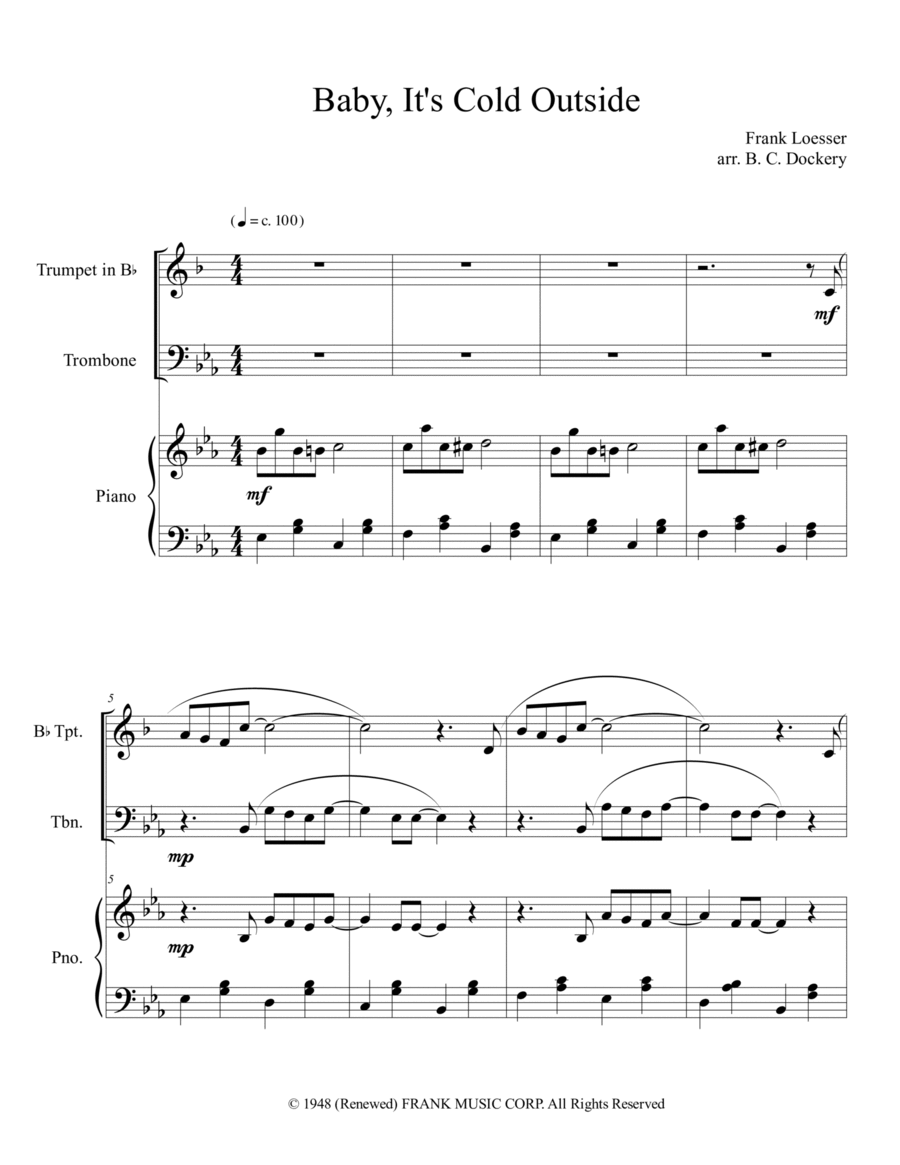 Baby, It's Cold Outside Brass Duet scores gallery preview page 1