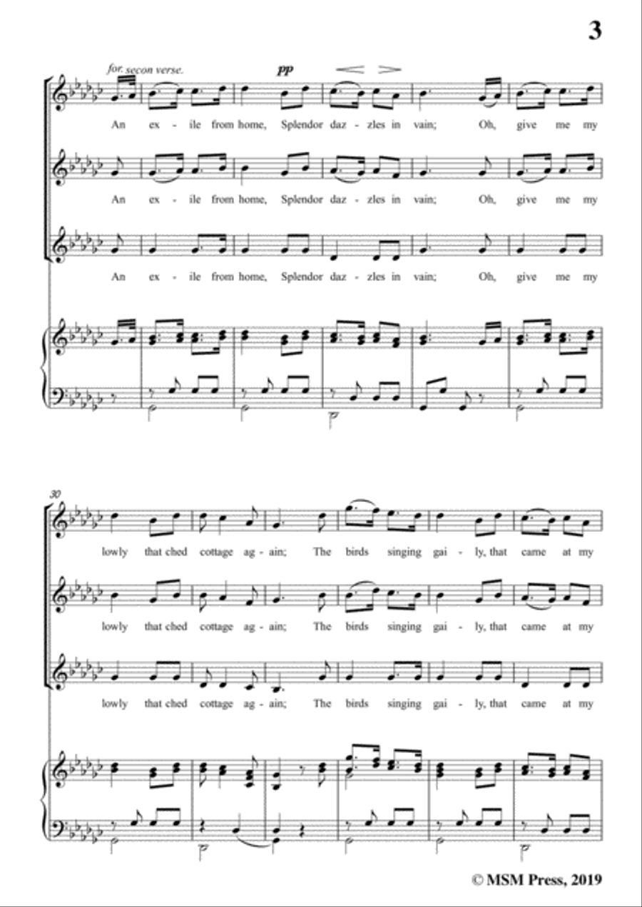 Henry R. Bishop-Home Sweet Home,in G flat Major,for Voice&Piano Voice scores gallery preview page 5