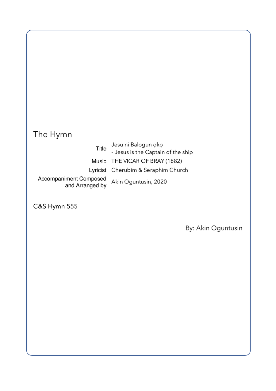Jesu ni Balogun ọkọ - Jesus is the Captain of the ship 4-Part scores gallery preview page 1