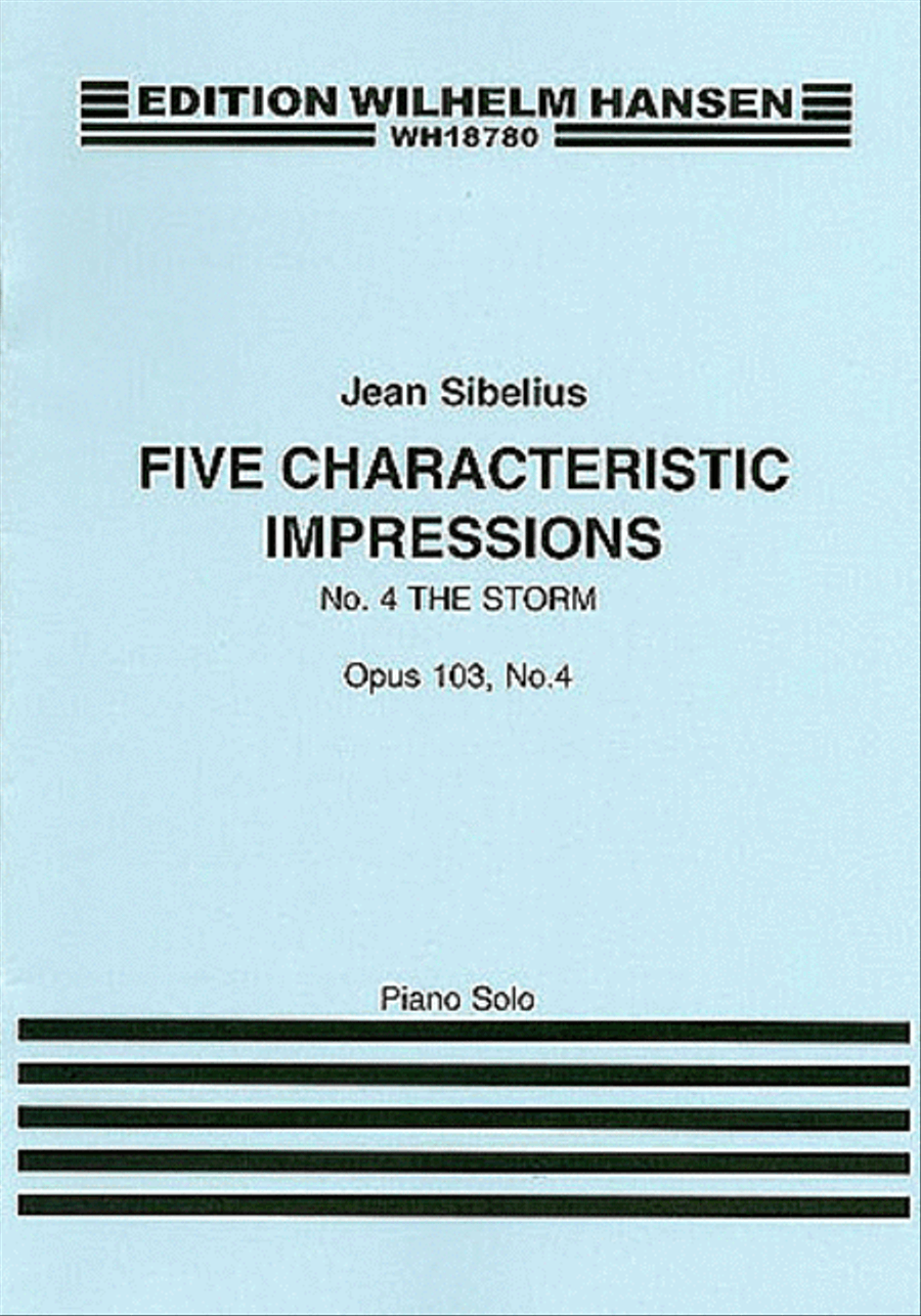 Jean Sibelius: Five Characteristic Impressions Op.103 No.4 - The Storm Piano Solo scores gallery preview page 1