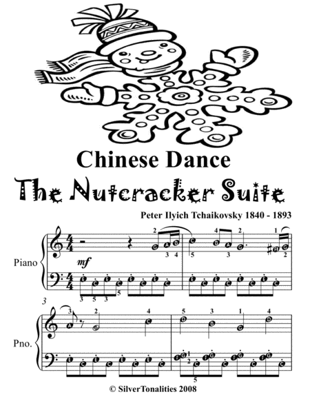Chinese Dance the Nutcracker Suite Easy Piano Sheet Music 2nd Edition
