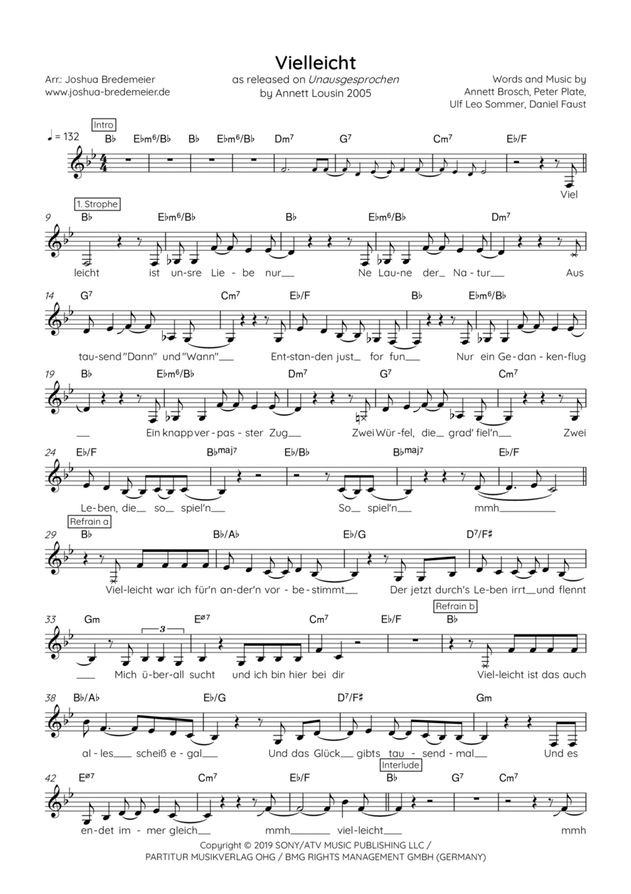 Vielleicht Vielleicht Piano scores gallery preview page 1