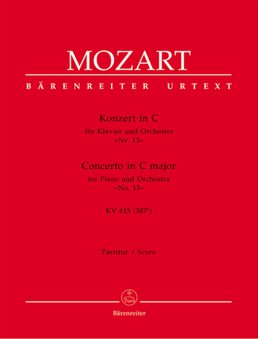 Concerto for Piano and Orchestra, No. 13 C major, KV 415 (387b) Orchestra scores gallery preview page 1