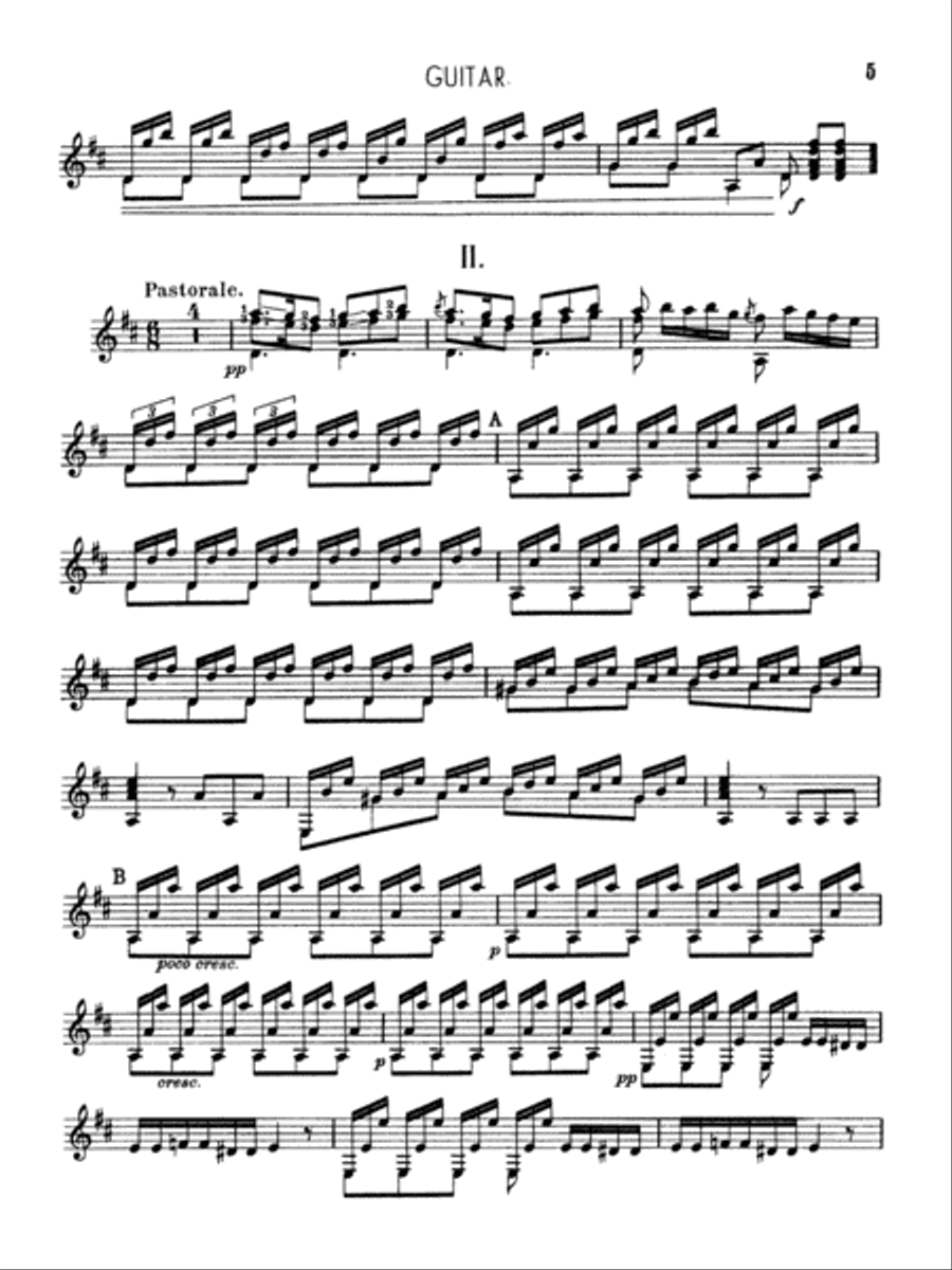 Boccherini: First Quintet in D Major, for Two Violins, Viola, Cello and Guitar -- Guitar Part Only Cello scores gallery preview page 5