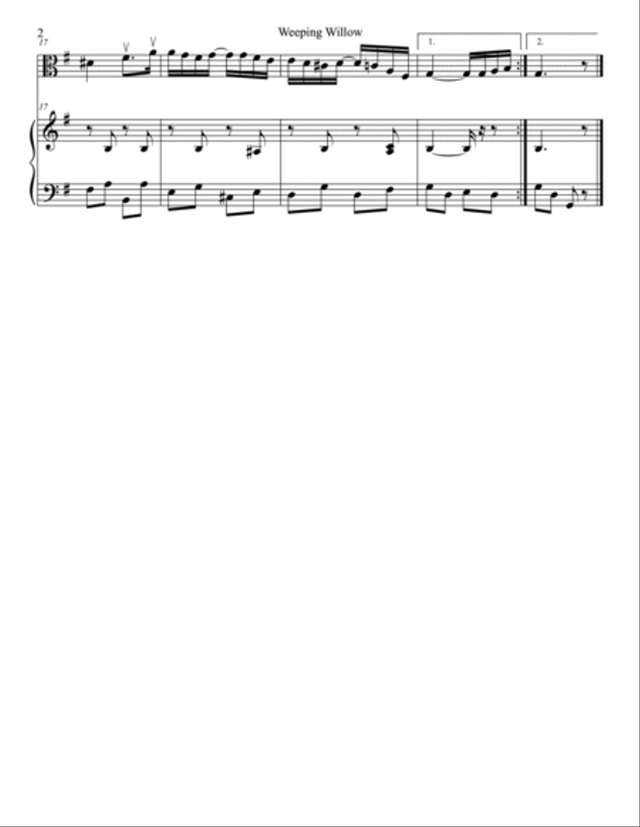 Weeping Willow Duet for Viola and Piano Piano scores gallery preview page 2