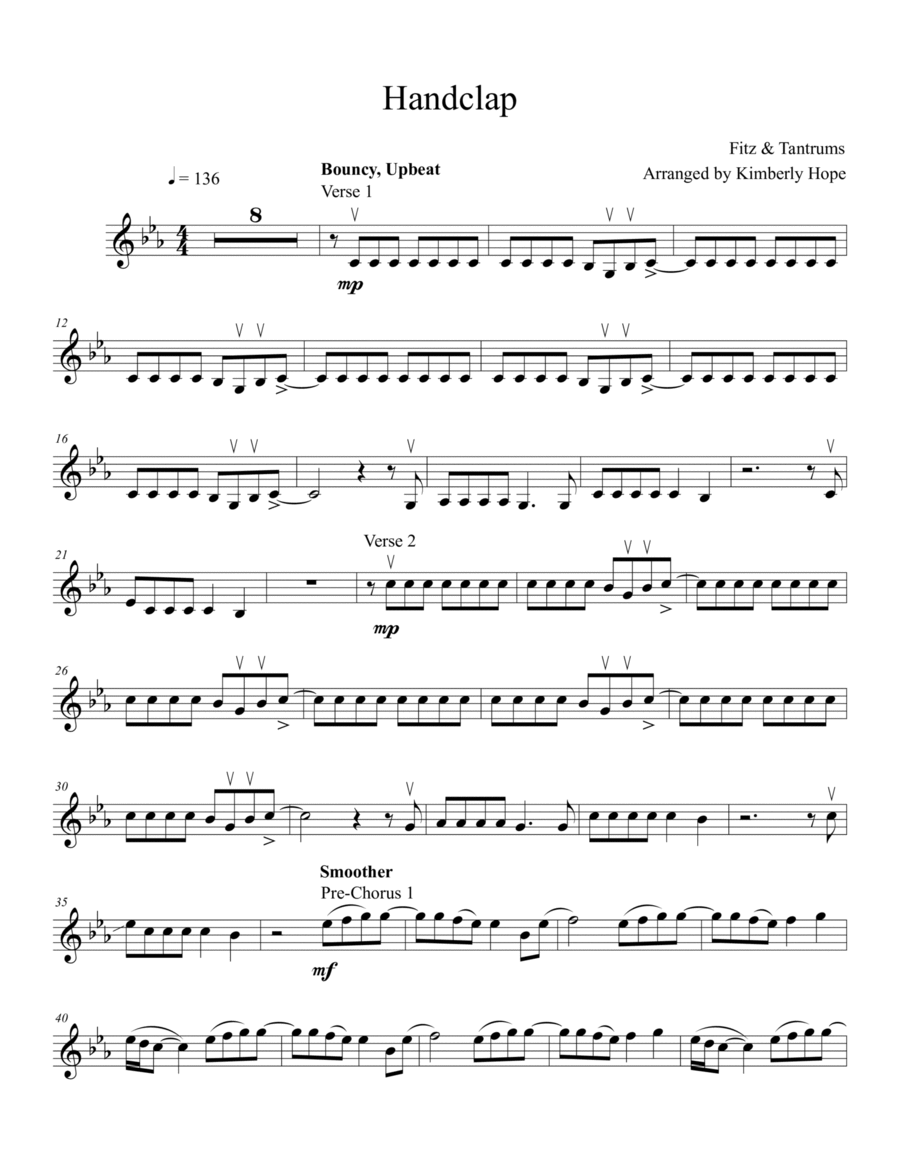 Handclap Violin Solo scores gallery preview page 1
