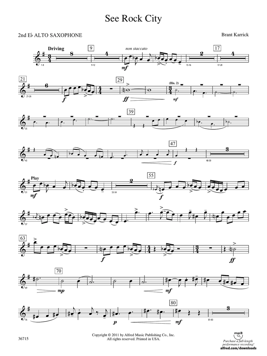See Rock City: 2nd E-flat Alto Saxophone