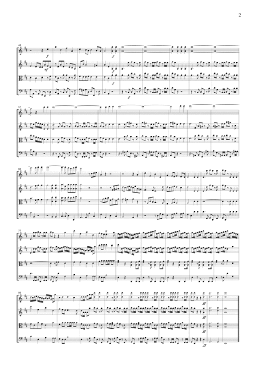 Handel Halleluia Chorus, for string quartet, CH104 Choir scores gallery preview page 2