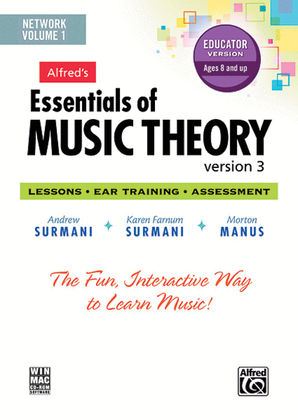 Book cover for Alfred's Essentials of Music Theory Software, Version 3 Network Version, Volume 1