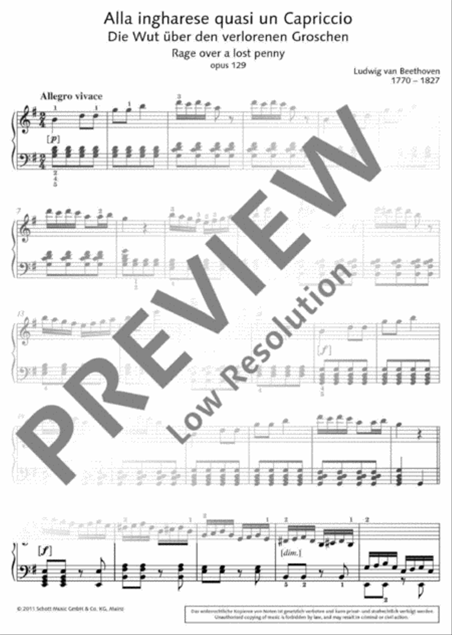 Alla ingharese quasi un Capriccio Piano Solo scores gallery preview page 5