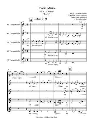 Heroic Music - No. 6. L'Amour (Bb) (Trumpet Quintet)