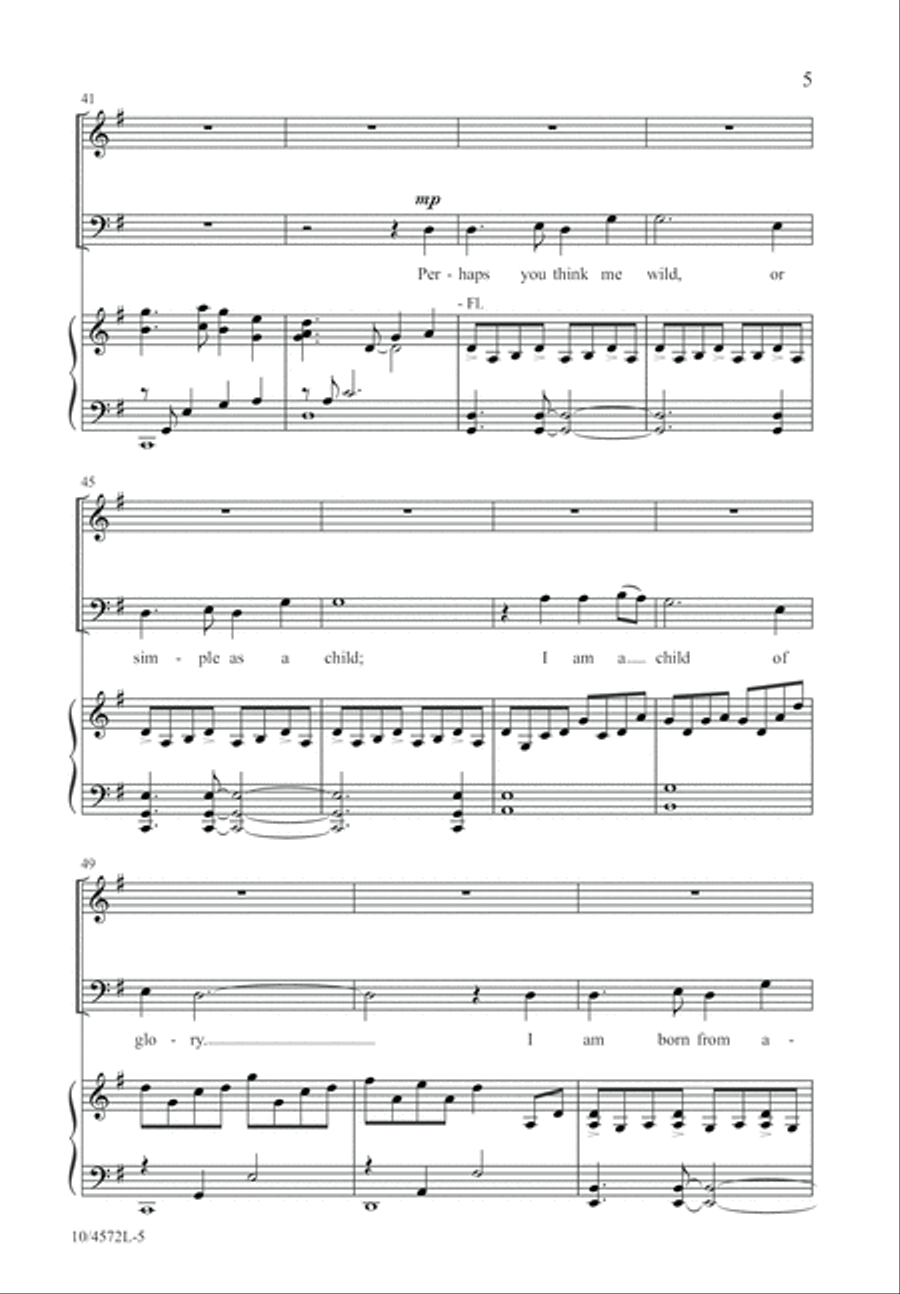 Pilgrim Song 4-Part scores gallery preview page 5
