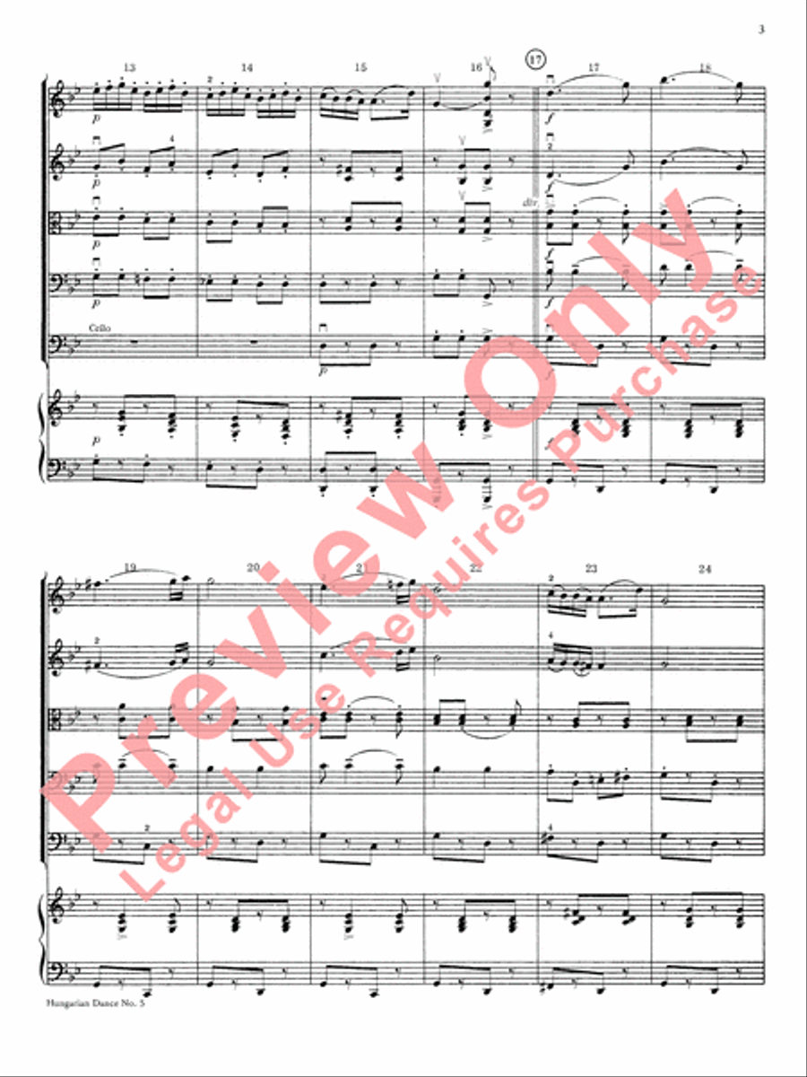 Hungarian Dance No. 5 String Orchestra scores gallery preview page 4